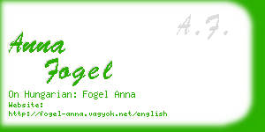 anna fogel business card